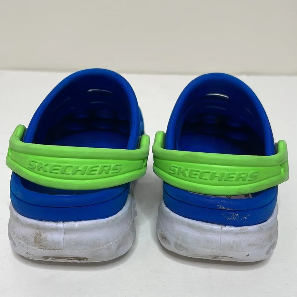 Skechers‎ Infant Slip On Sandals sz 6 Blue Bottom Lights